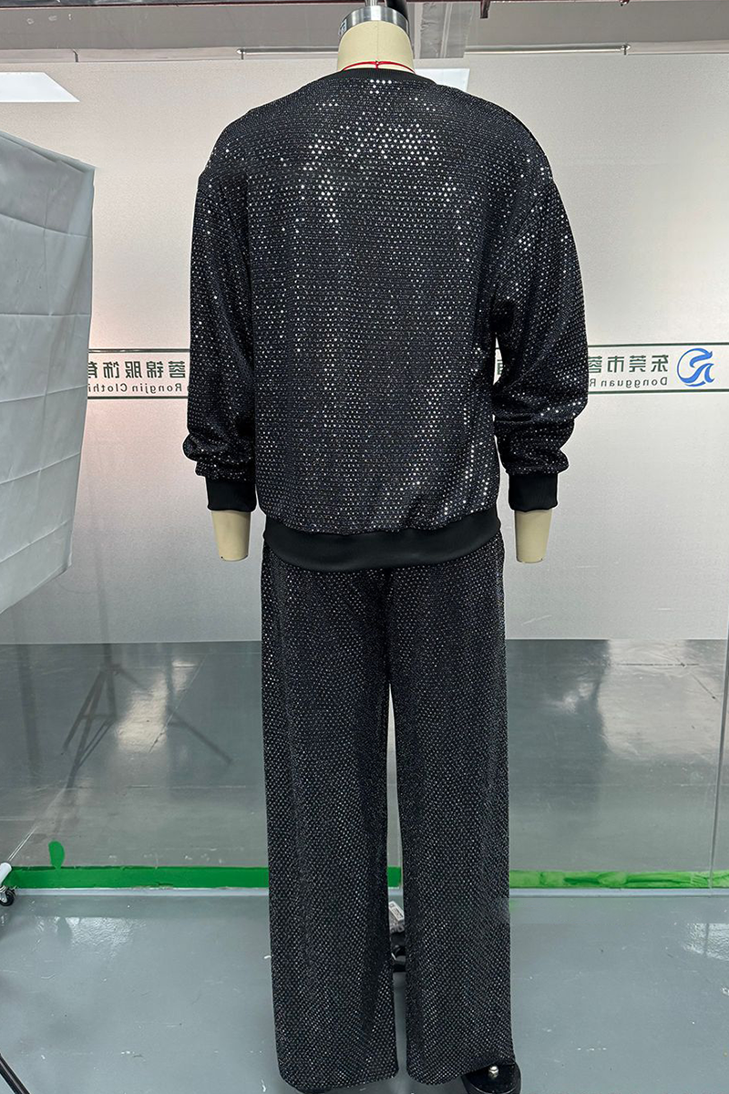 MELIORA – CASUAL SEQUINED O-NECK LONG SLEEVE TWO-PIECE SET