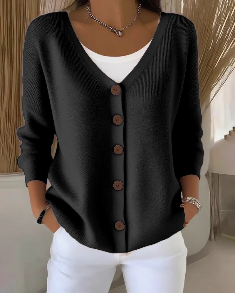 Sweater With Uni And Buttoned Features
