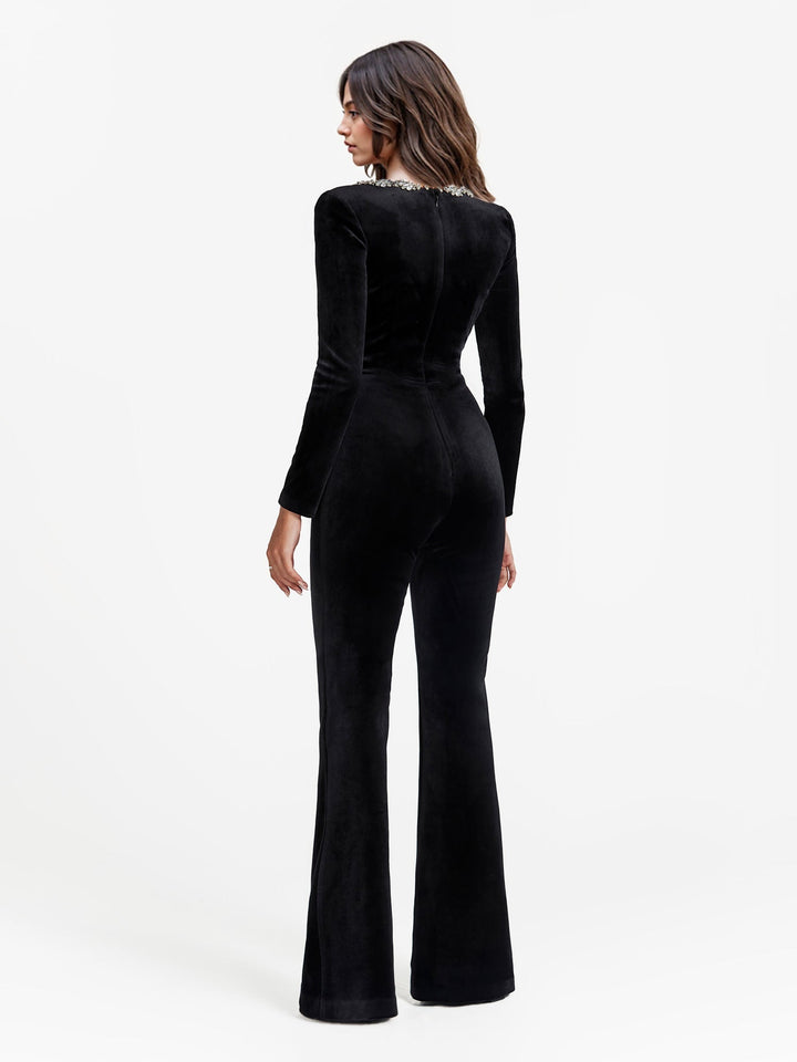 Julia | Decorated Velvet Jumpsuit for Women