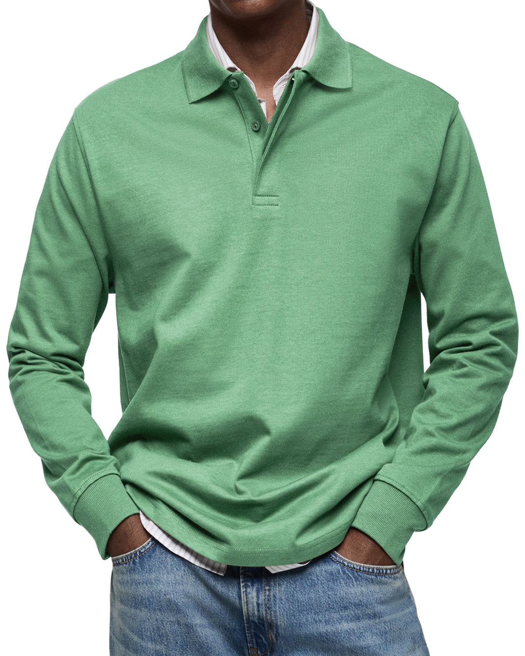 ALJUR - CASUAL LONGSLEEVE POLO