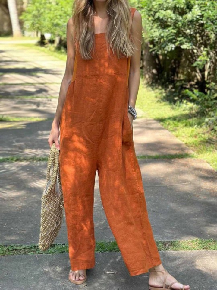 Émilie | Loose Cotton & Linen Jumpsuit