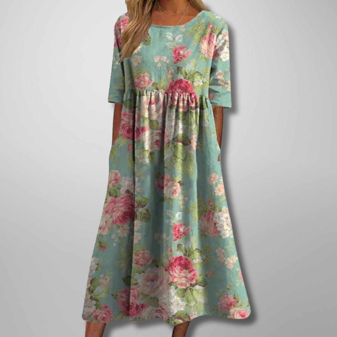 Lily | Comfortable Loose-Fit Floral Dress