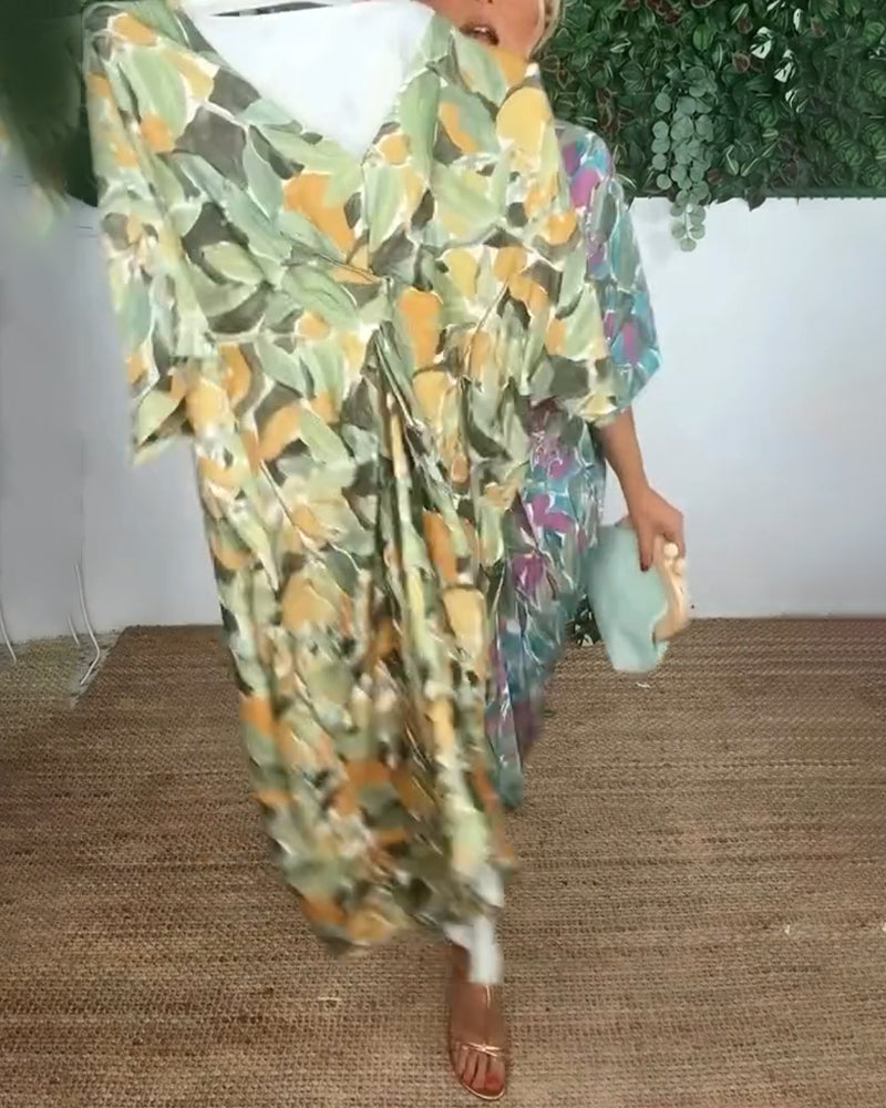 Dress with V-Neck and Twisted Pattern