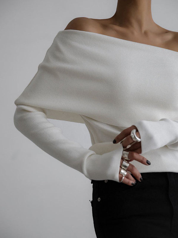 Erica - Off-Shoulder Elegance Sweater