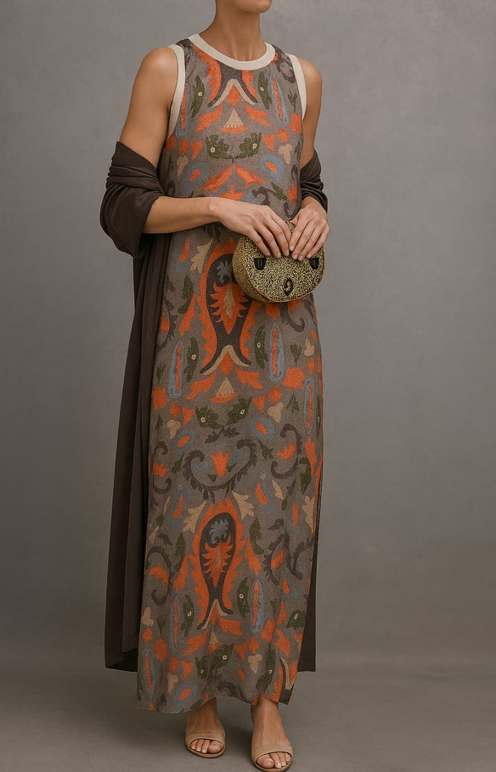 Raffaella | Elegant Long Dress with Coordinated Stole