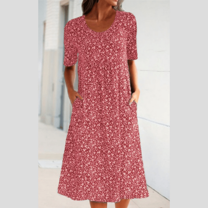 Amara | Stylish Floral Print Midi Dress