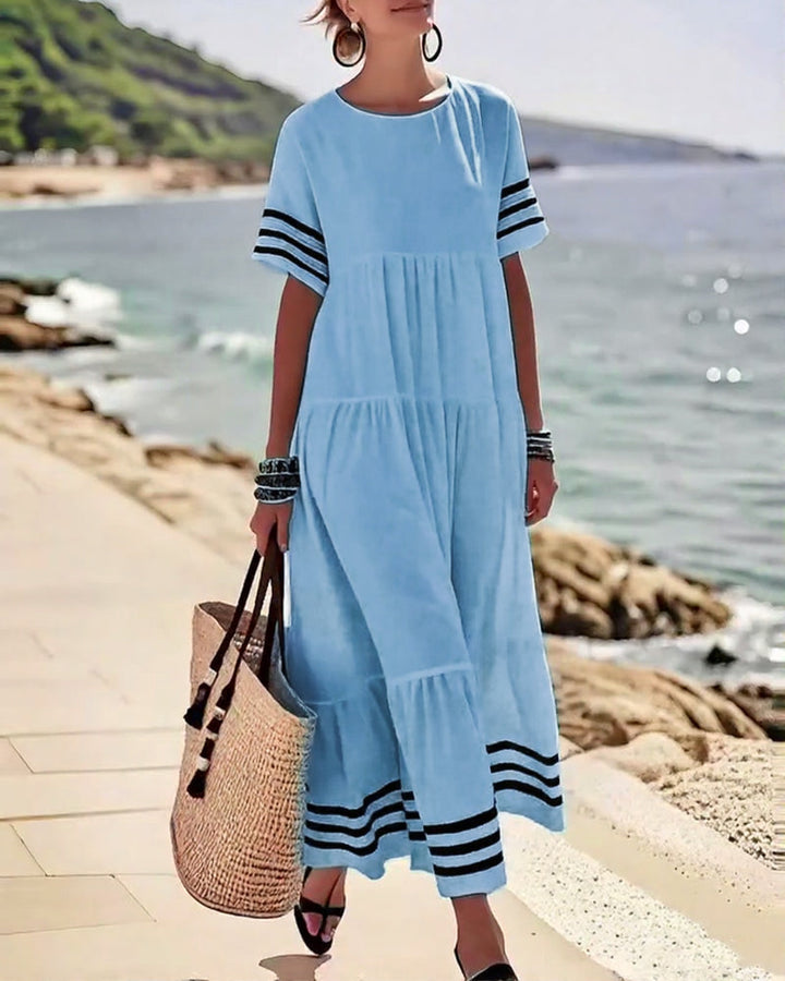 Trendy Vacation Dress Short Sleeves