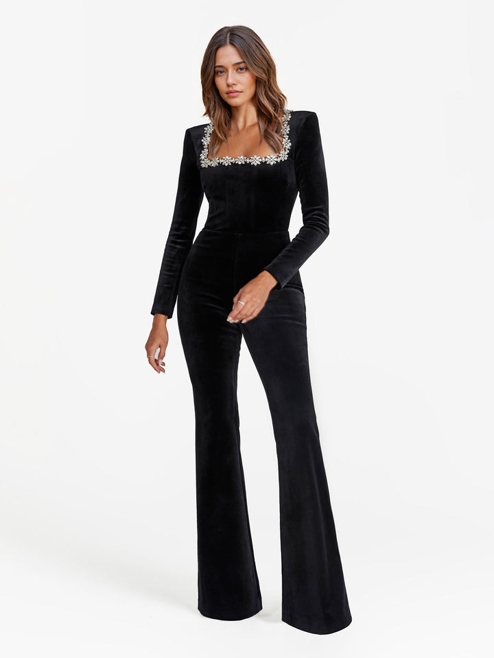 Julia | Decorated Velvet Jumpsuit for Women