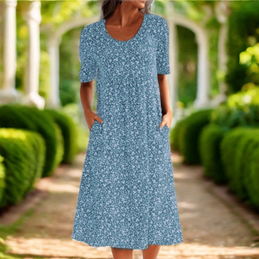 Odalys | Stylish Floral Print Midi Dress