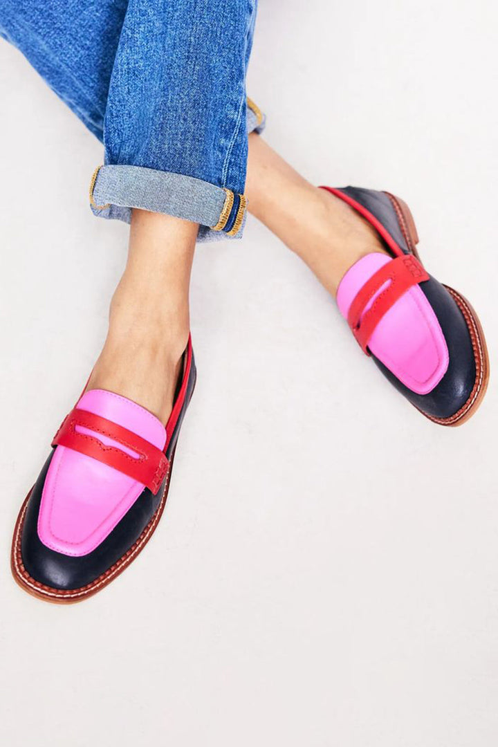 Faius - Black loafers with colourful details