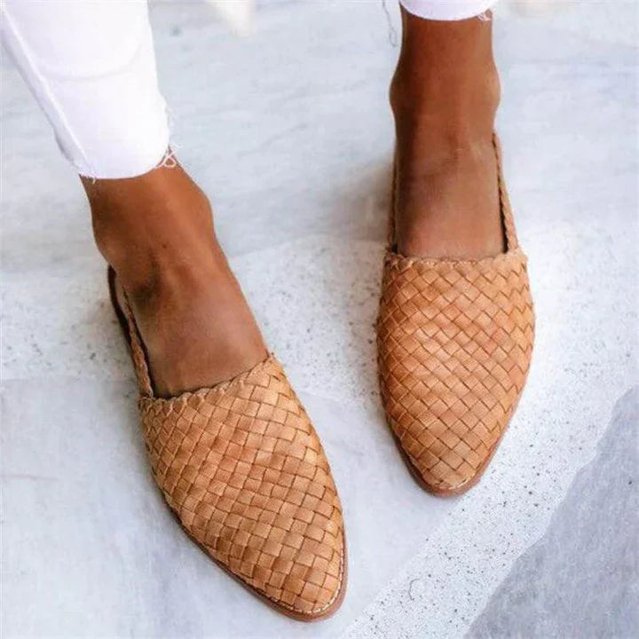 Lisa | Stylish Woven Slingback Flat Shoes