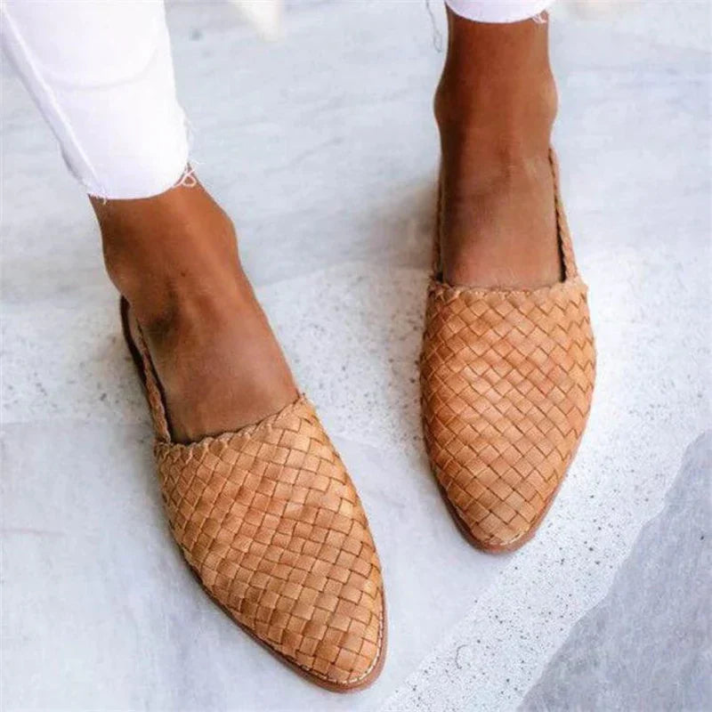 Cleo | Stylish Woven Slip-On Flats