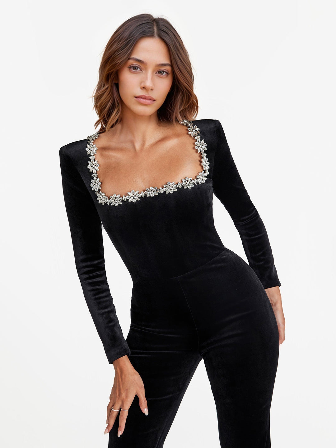 Julia | Decorated Velvet Jumpsuit for Women