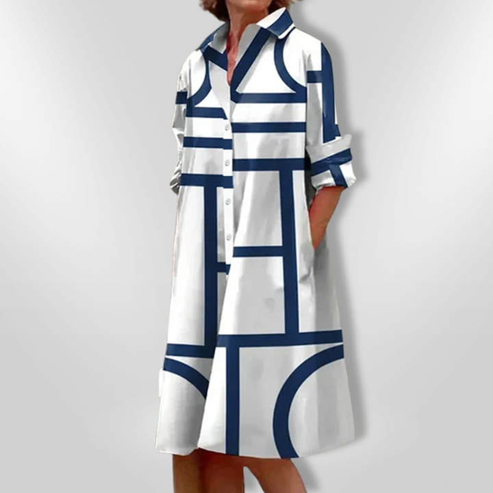 Sydney | Modern Geometric Print Dress