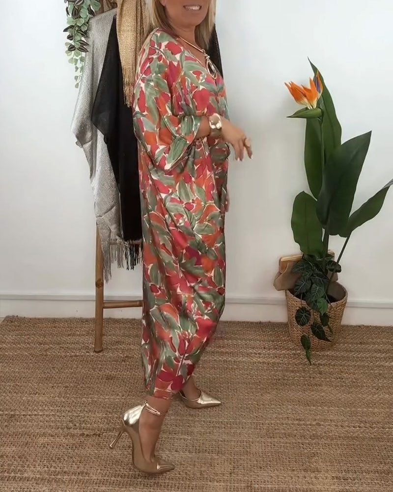 Dress with V-Neck and Twisted Pattern