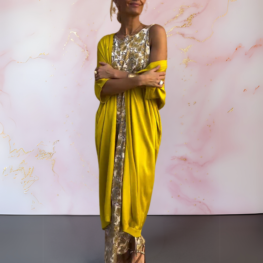 Harper™ | Elegant Dress with Cardigan