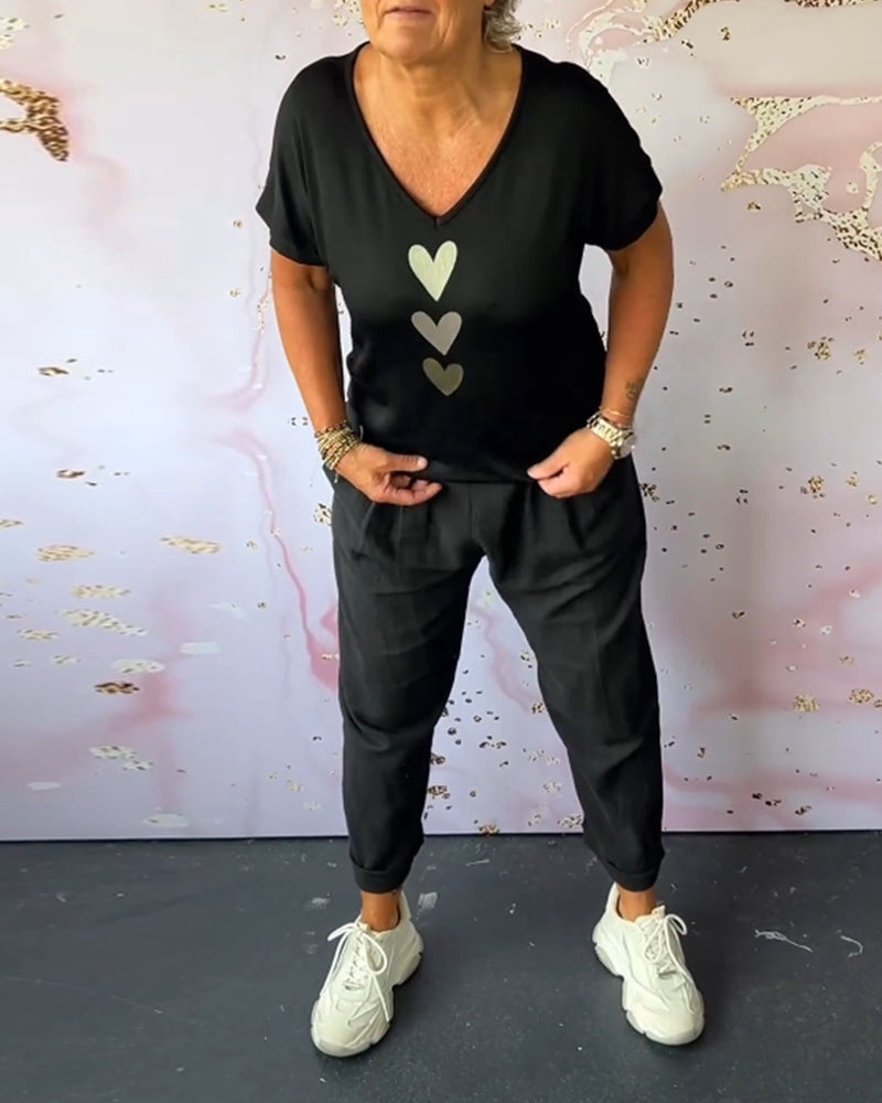 Comfortable Casual Pants with Solid Color Pocket