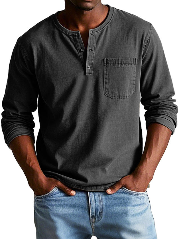 Lucas | Casual Henley Long-Sleeve Shirt