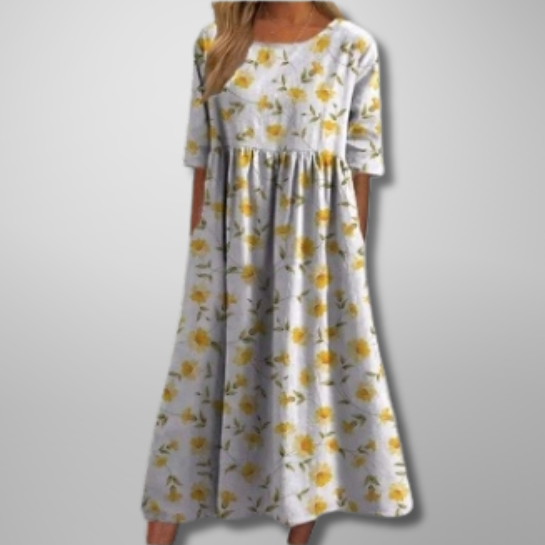 Lily | Comfortable Loose-Fit Floral Dress