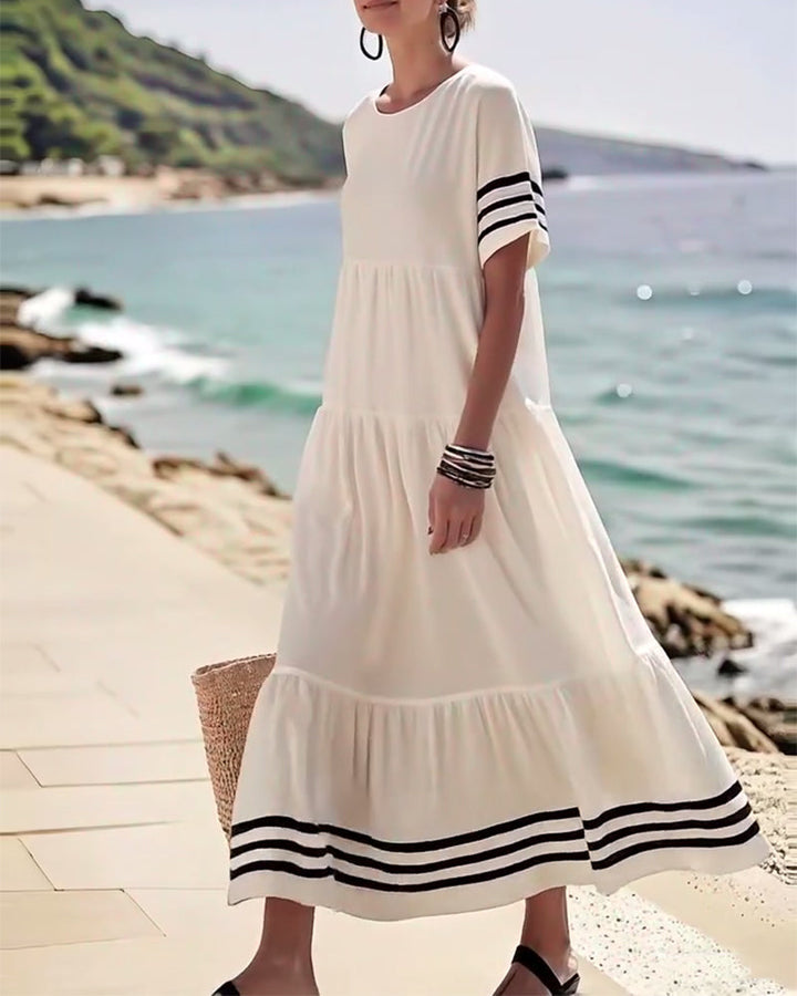 Trendy Vacation Dress Short Sleeves