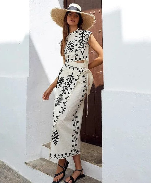 Camilla™ | Printed Set, Top and Skirt