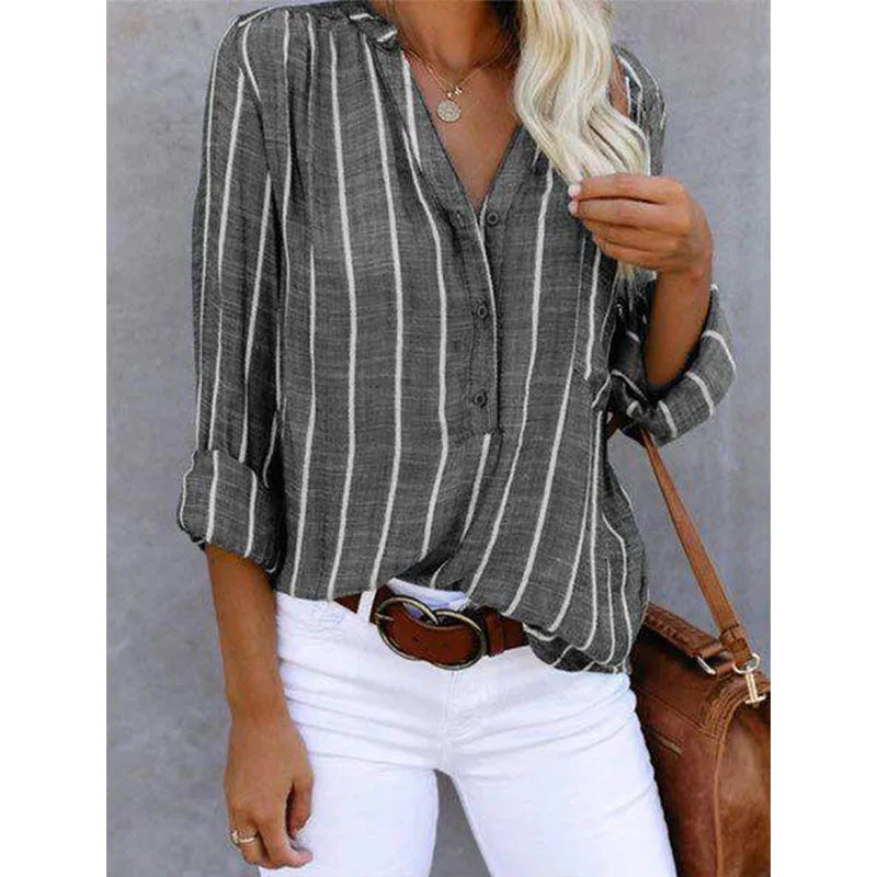CALENIRAE – STRIPED BUTTON-UP SHIRT