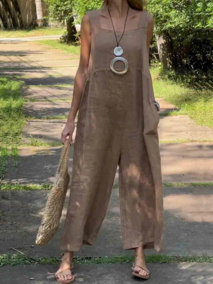Émilie | Loose Cotton & Linen Jumpsuit