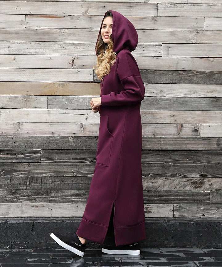 Ciska™ - Elegant Hooded Dress with Long Sleeves