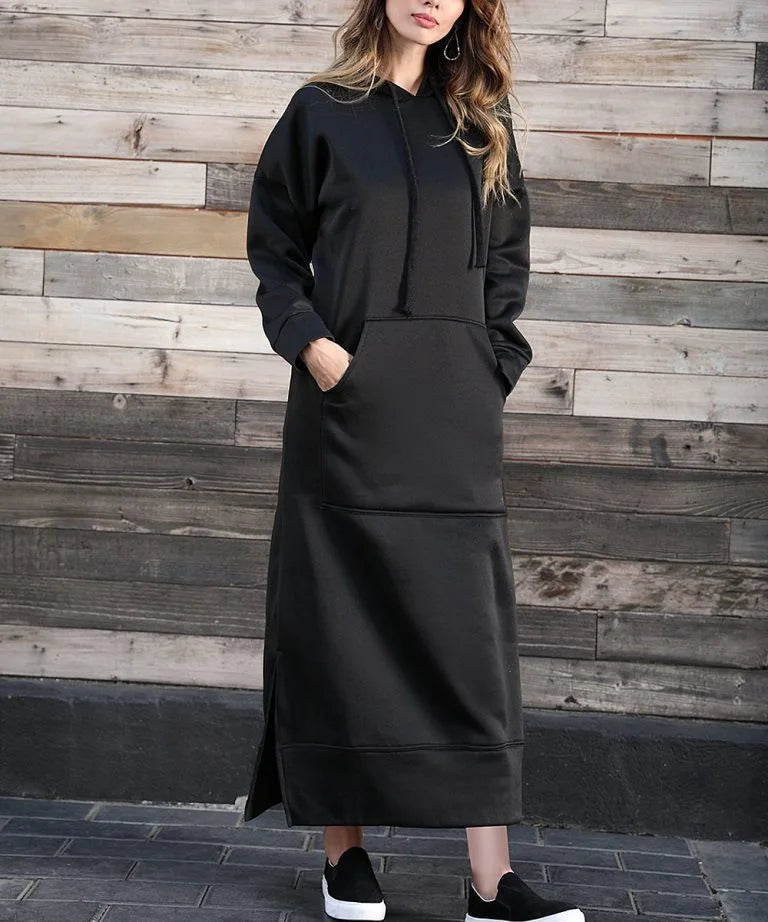 Ciska™ - Elegant Hooded Dress with Long Sleeves