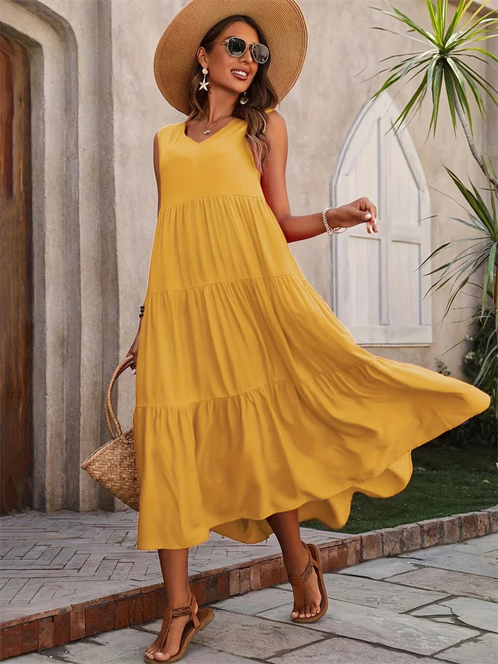 Gabriella | Flared Long Dress for Summer Style