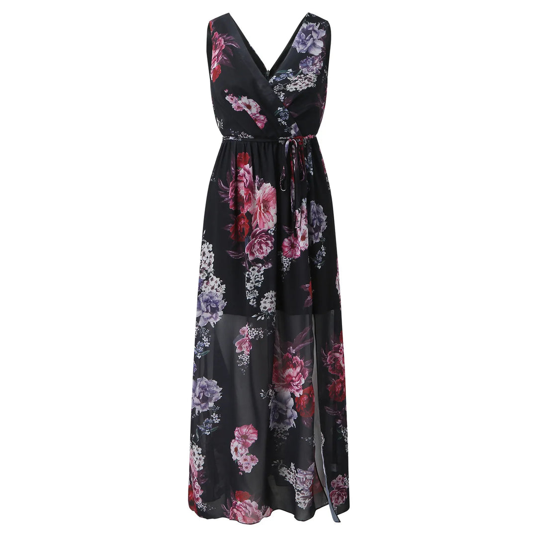 Blanca | Stylish Floral High-Slit Maxi Dress