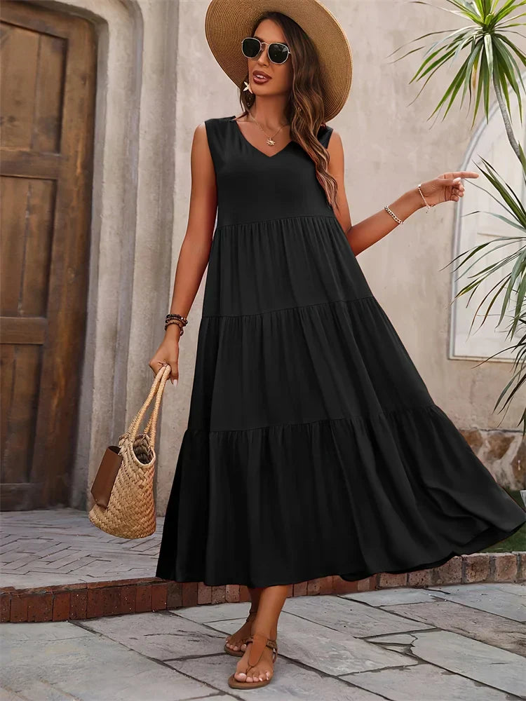 Gabriella | Flared Long Dress for Summer Style