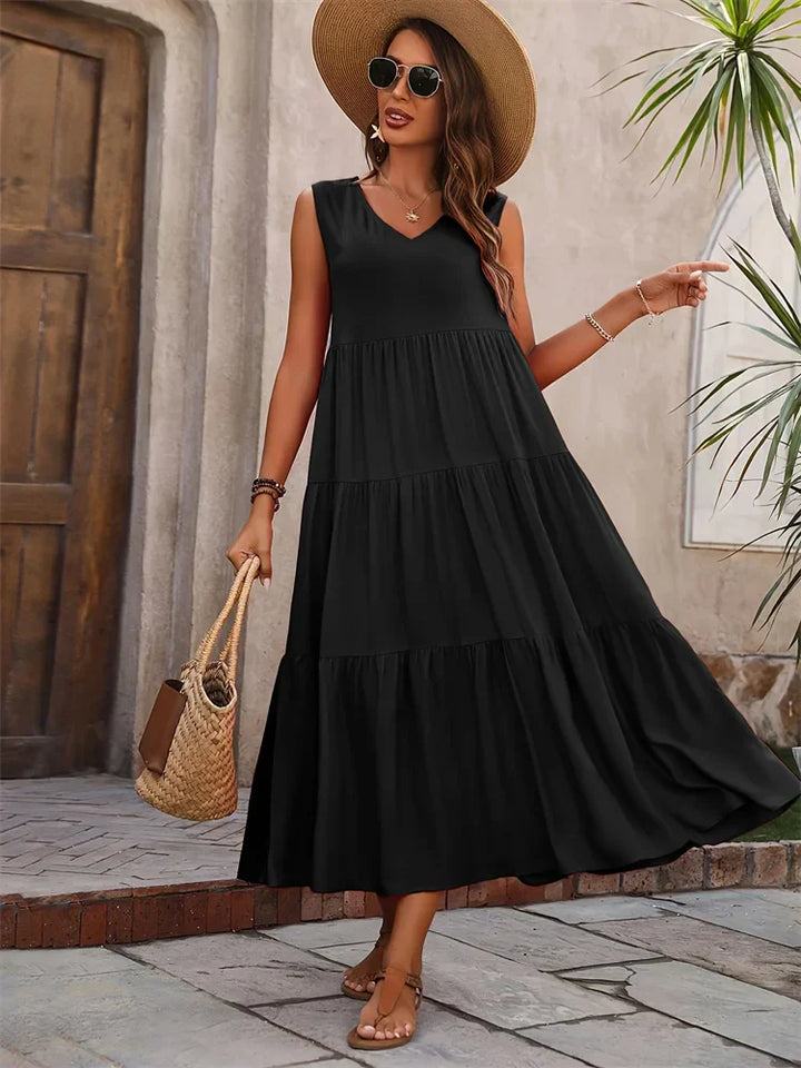 Gabriella | Flared Long Dress for Summer Style