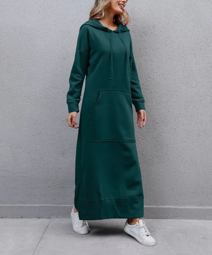 Ciska™ - Elegant Hooded Dress with Long Sleeves