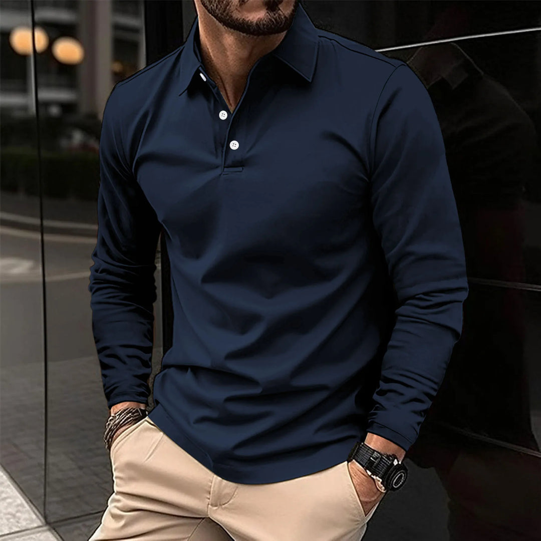 EZRA – RELAXED LONG-SLEEVE POLO