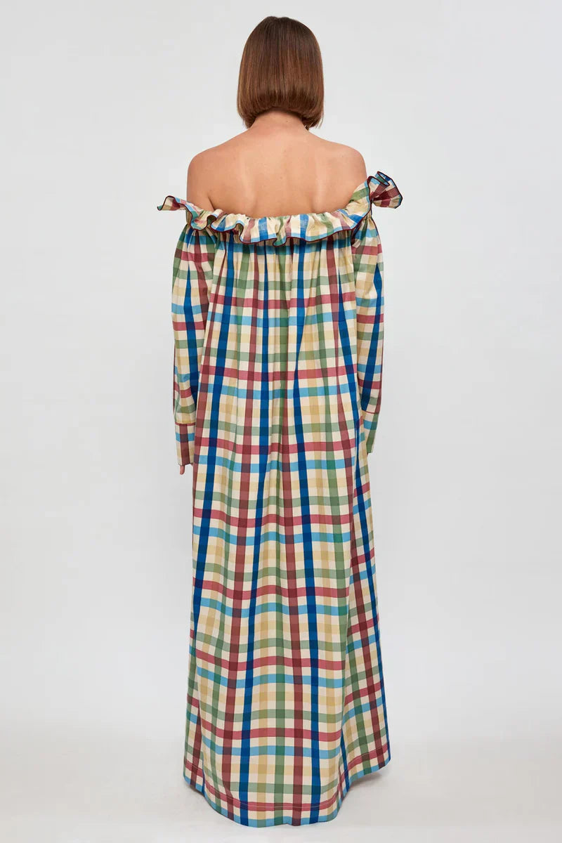 Off-Shoulder Ruffle Maxi Dress