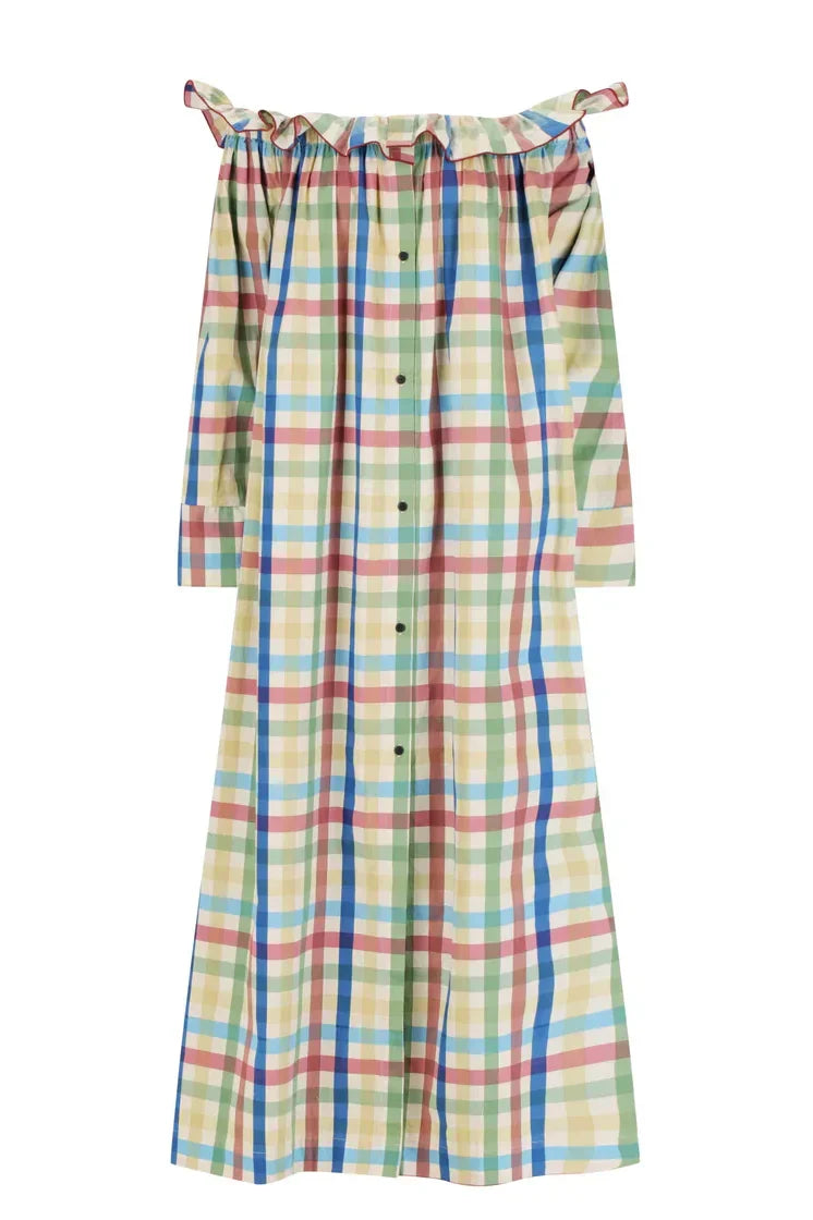 Off-Shoulder Ruffle Maxi Dress