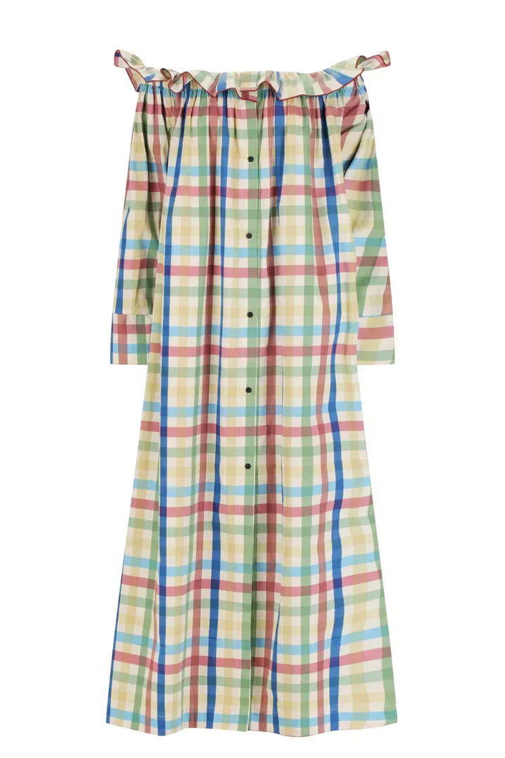 Off-Shoulder Ruffle Maxi Dress