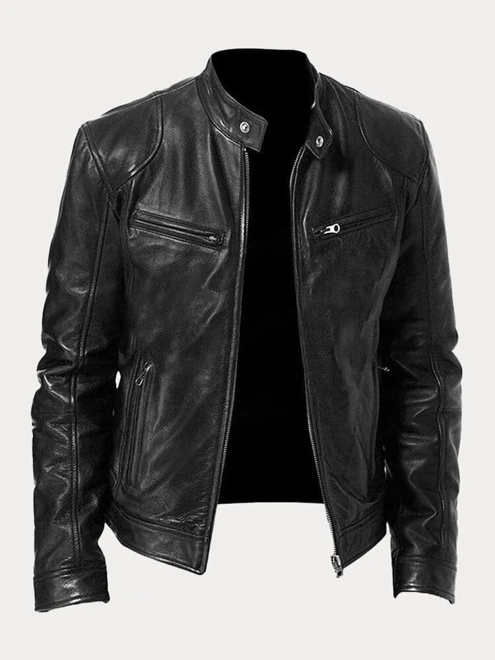 Victor  | Sleek Leather Biker Jacket