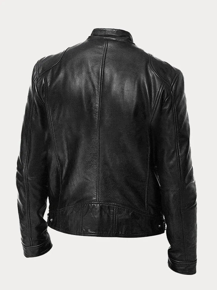 Victor  | Sleek Leather Biker Jacket