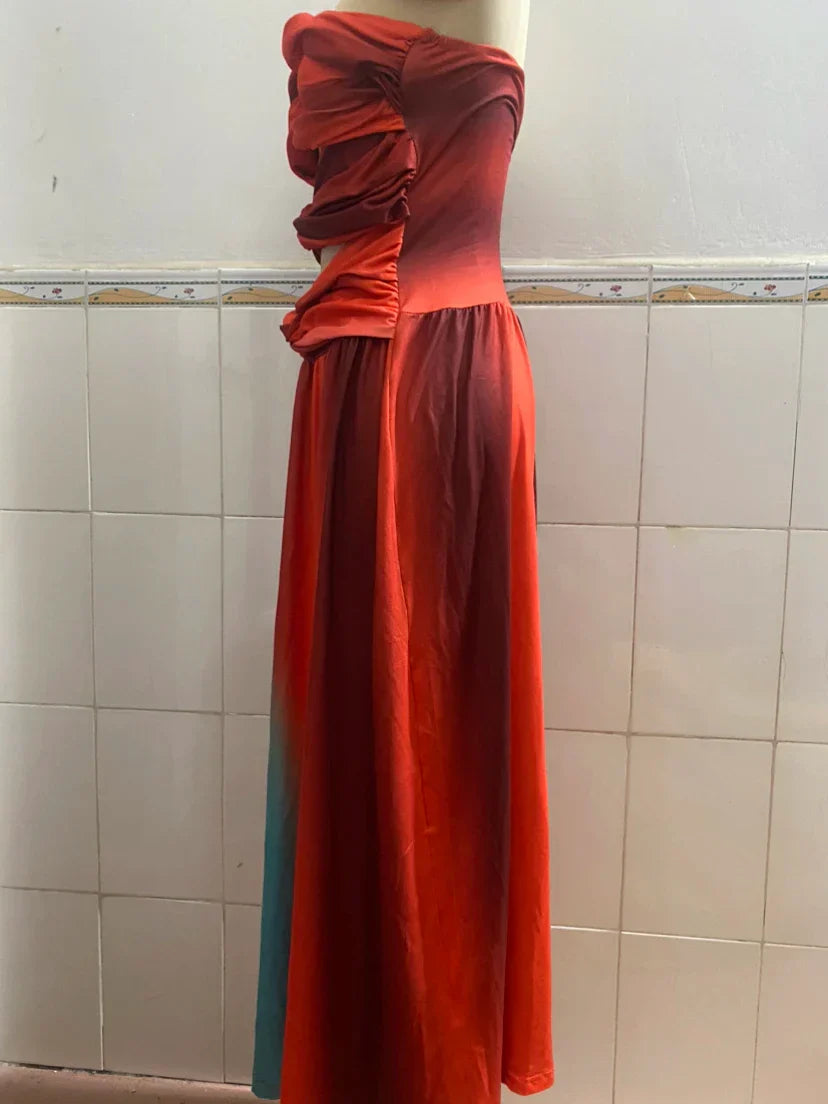 Diana | Elegant Color-Block Maxi Dress