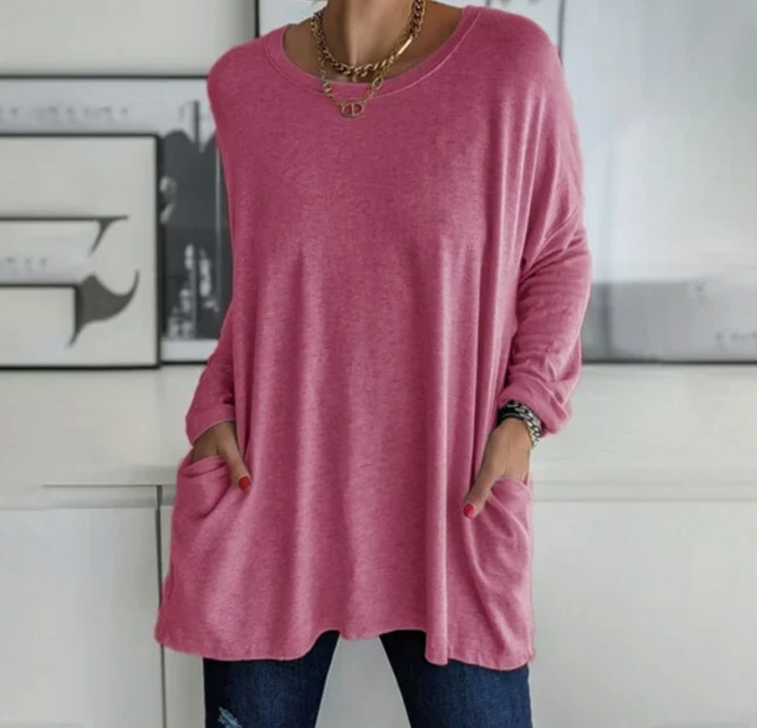 Ava™ | Casual Oversized Tunic Top with pockets