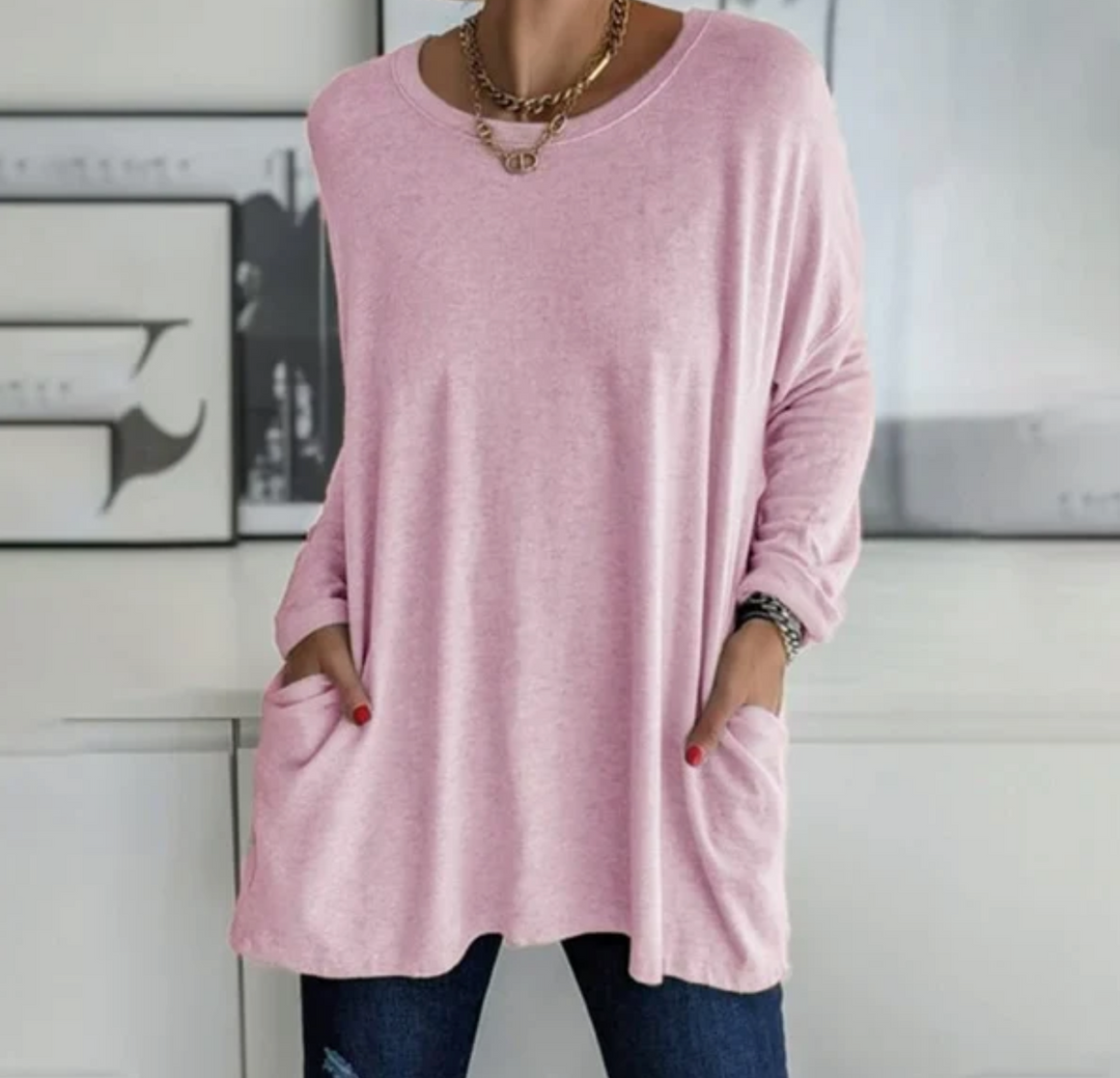 Ava™ | Casual Oversized Tunic Top with pockets