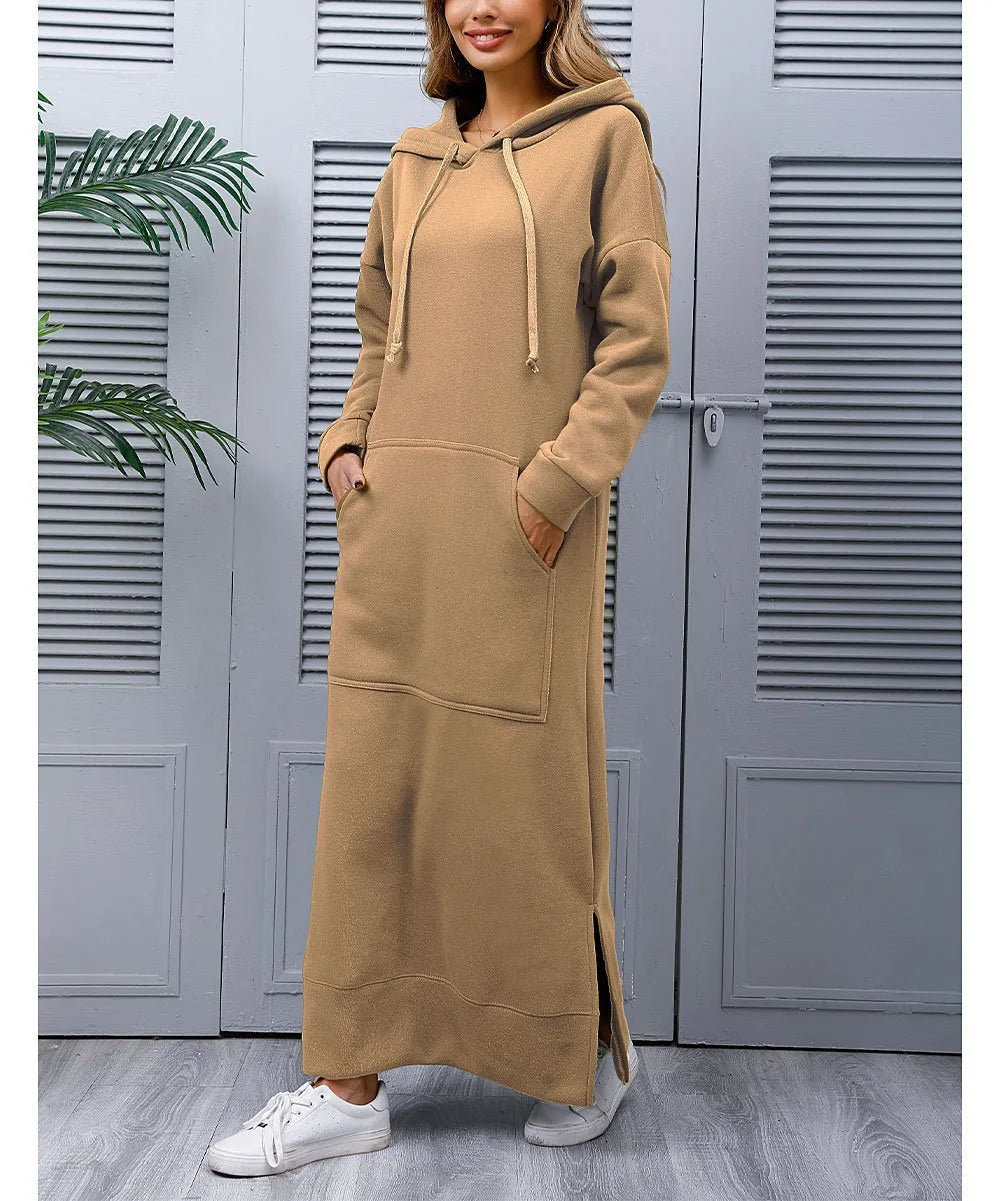 Ciska™ - Elegant Hooded Dress with Long Sleeves