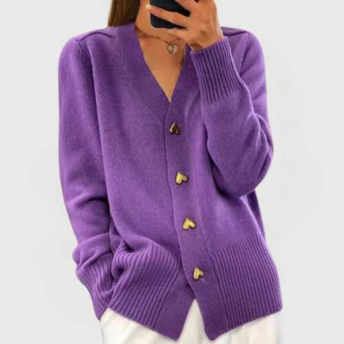 Daniela - Heart Button Cardigan