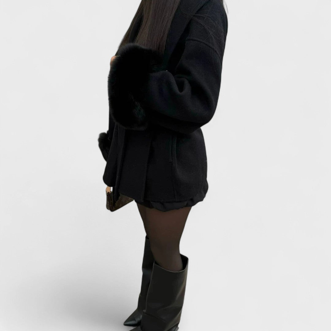 Woolcat | Elegant Coat with Eco-Friendly Fur Details