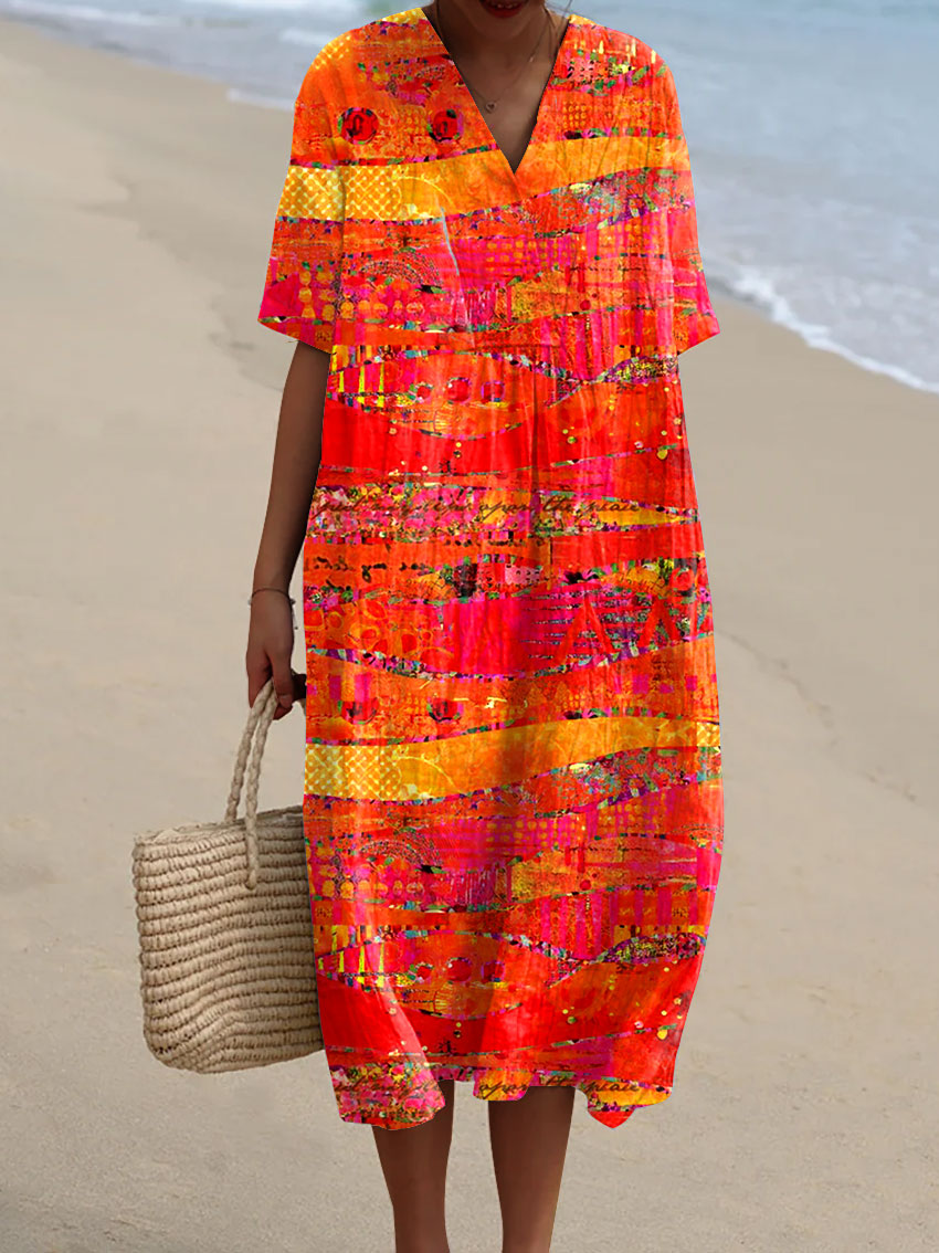 NIRELLE – VINTAGE ART PRINT CASUAL COTTON AND LINEN