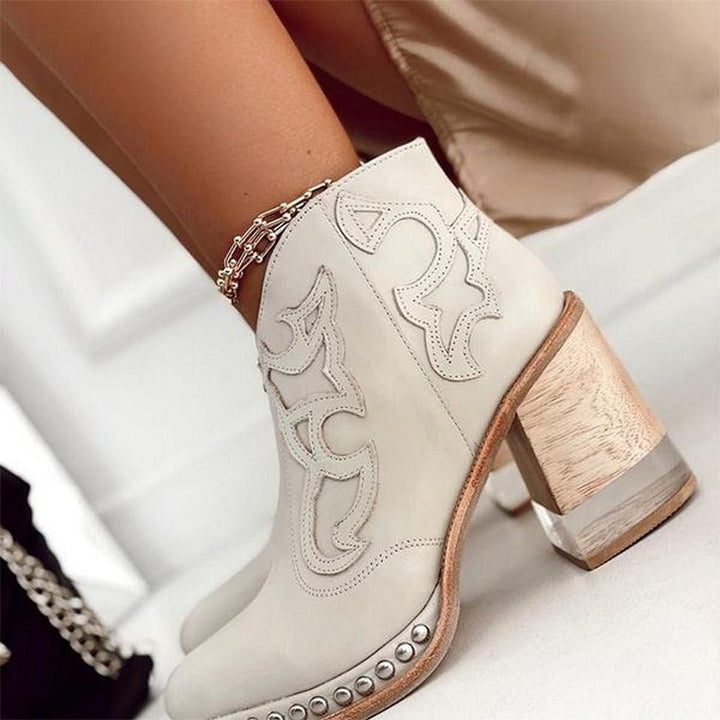 Jessy | Embroidered Western Heel Boots