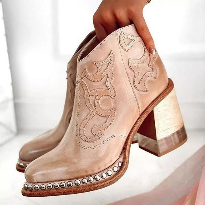 Jessy | Embroidered Western Heel Boots