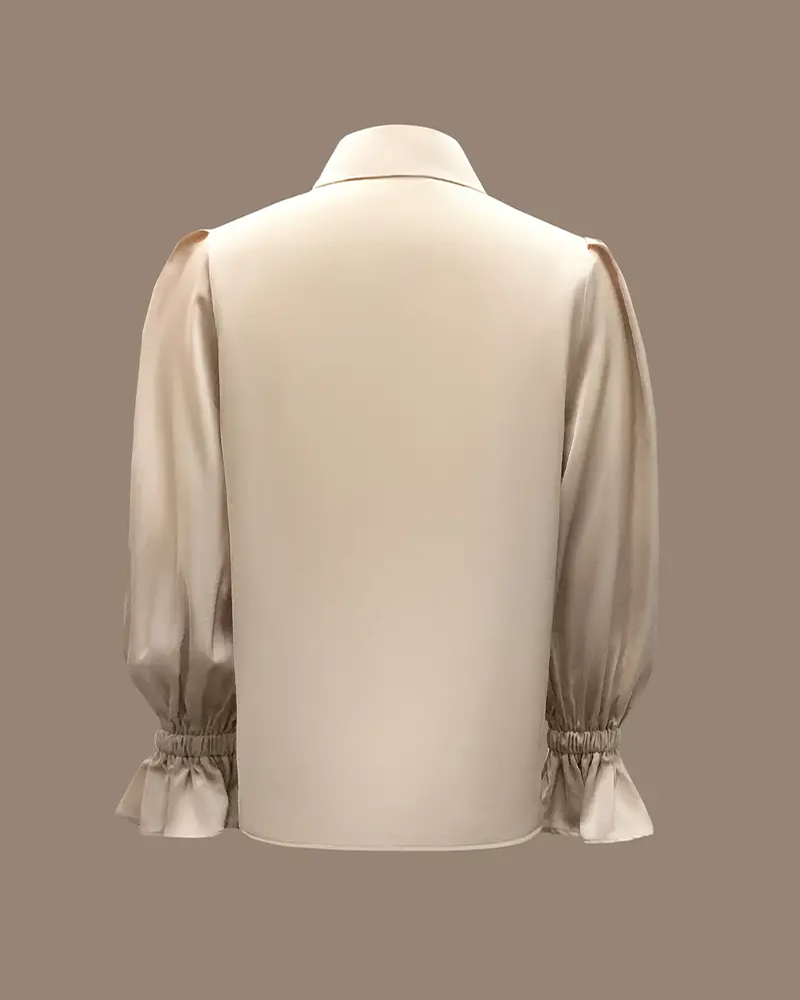 Elegant Satin Blouse with Flared Sleeves